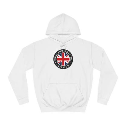 England Bristol Mission Flag Logo (Black Border) College Hoodie - Latter-Day Saint LDS Missionary Gift - Book of Mormon