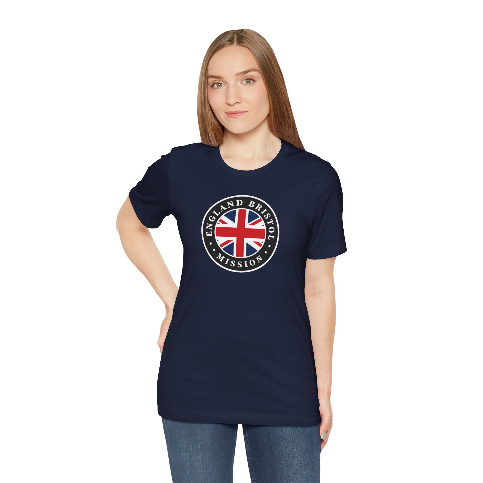 England Bristol Mission Flag Logo (Black Border) T-shirt - Latter-Day Saint LDS Missionary Gift - Book of Mormon