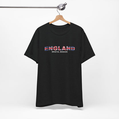 England Bristol Mission Flag Title T-shirt - Latter-Day Saint LDS Missionary Gift - Book of Mormon