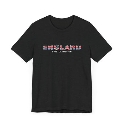 England Bristol Mission Flag Title T-shirt - Latter-Day Saint LDS Missionary Gift - Book of Mormon