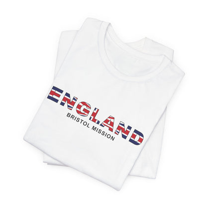 England Bristol Mission Flag Title T-shirt - Latter-Day Saint LDS Missionary Gift - Book of Mormon