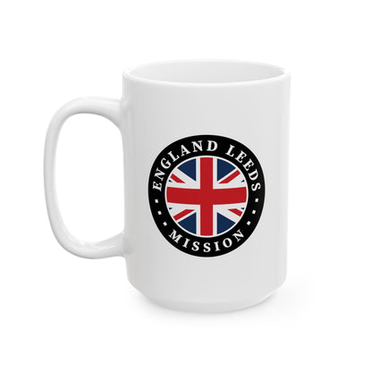 England Leeds Mission Circular Flag White Ceramic Mug - Latter-Day Saint LDS Missionary Gift - Book of Mormon