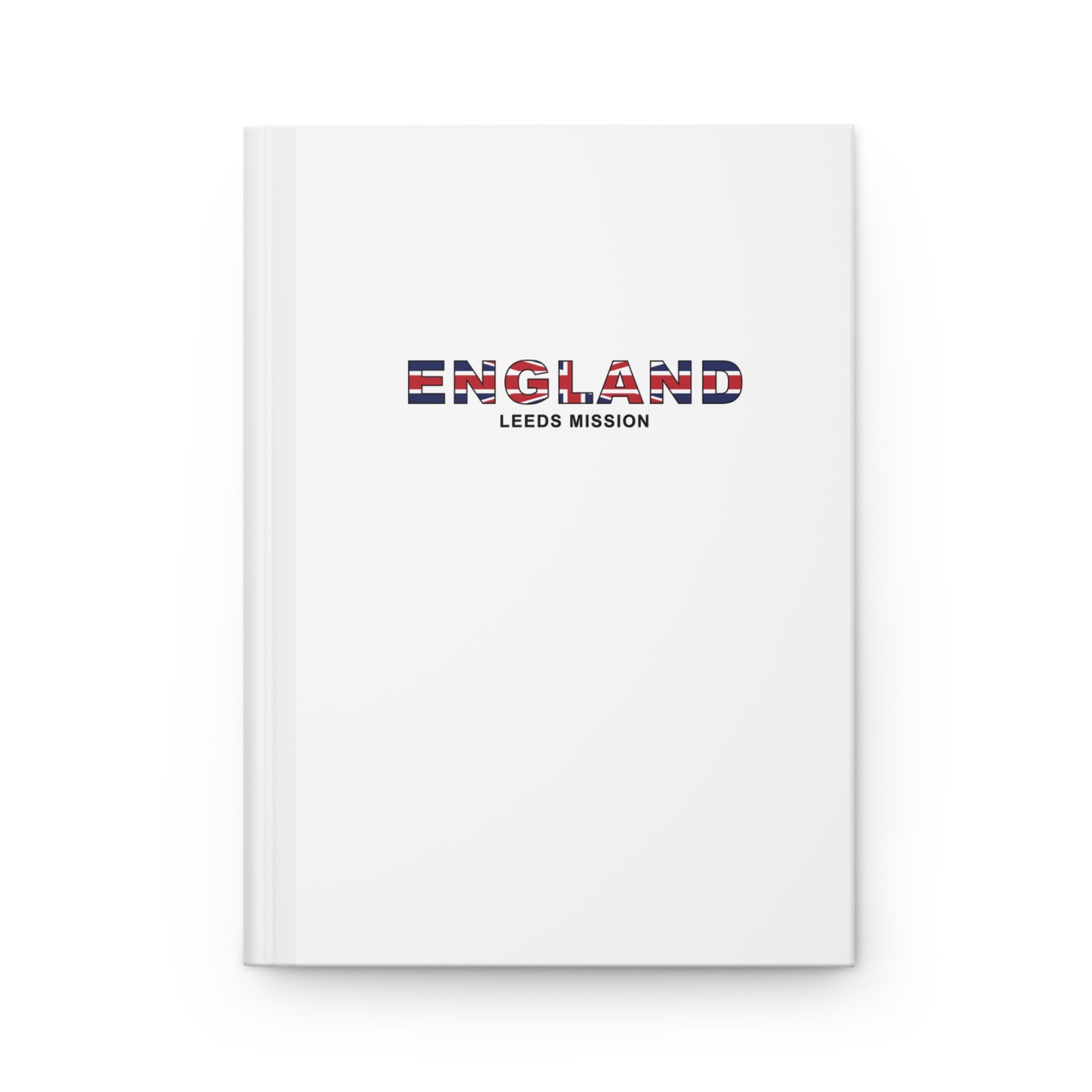 England Leeds Mission Flag Title White Hardcover Journal Matte - Latter-Day Saint LDS Missionary Gift - Book of Mormon