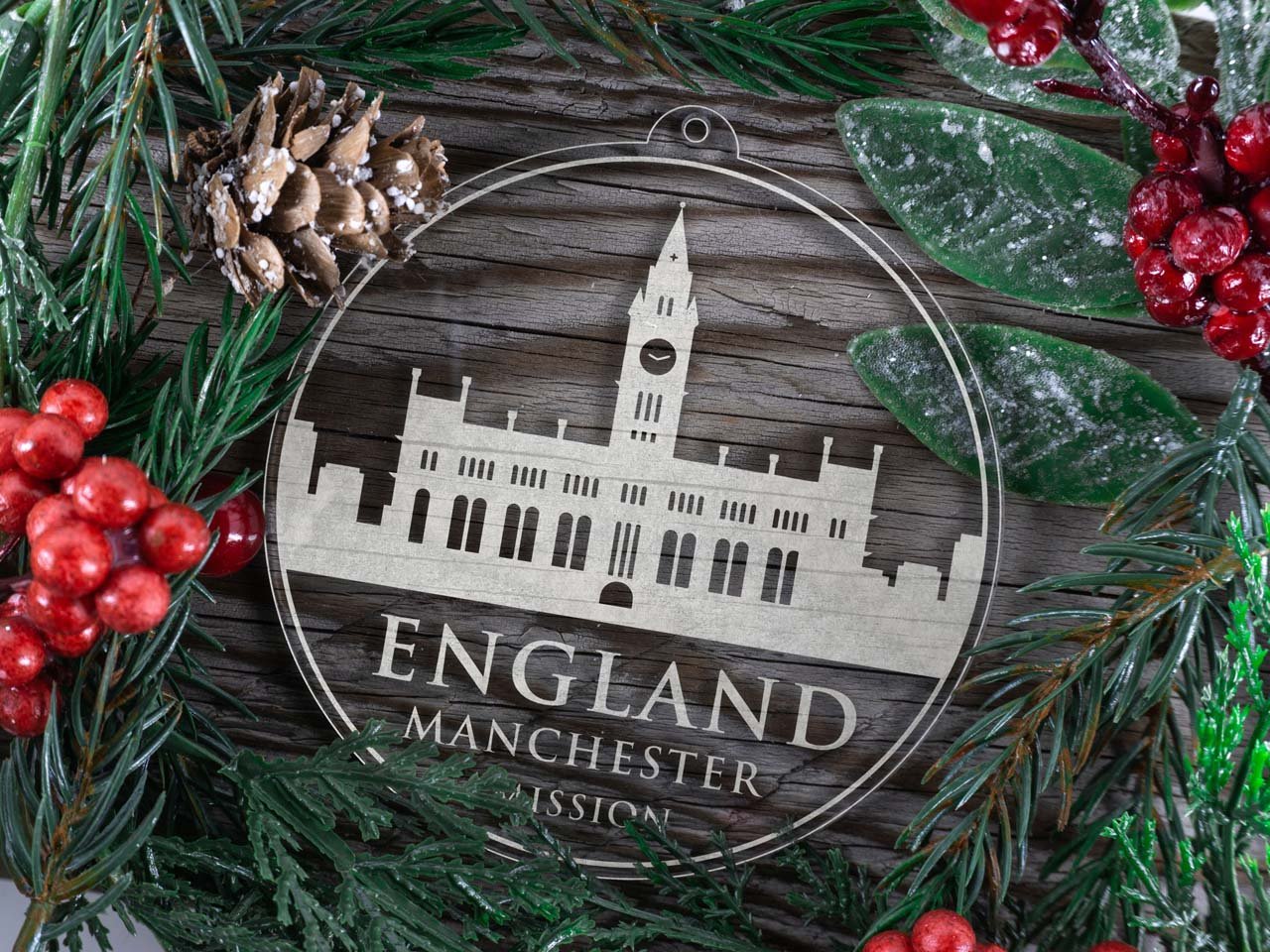 England Manchester Mission Christmas Ornament - Latter-Day Saint LDS Missionary Gift - Book of Mormon