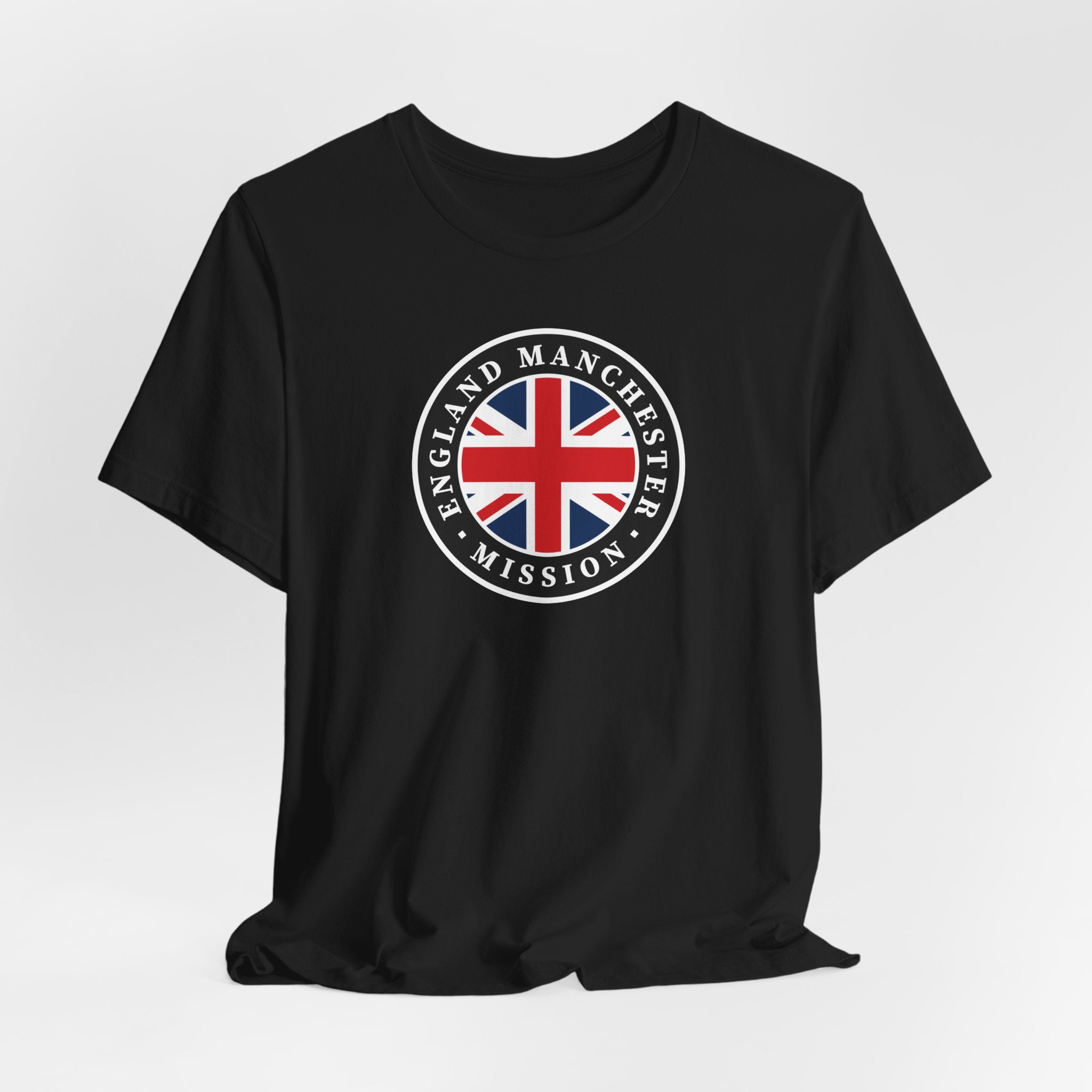 England Manchester Mission Flag Logo (Black Border) T-shirt - Mission Wishlist - LDS Missionary Gift Store