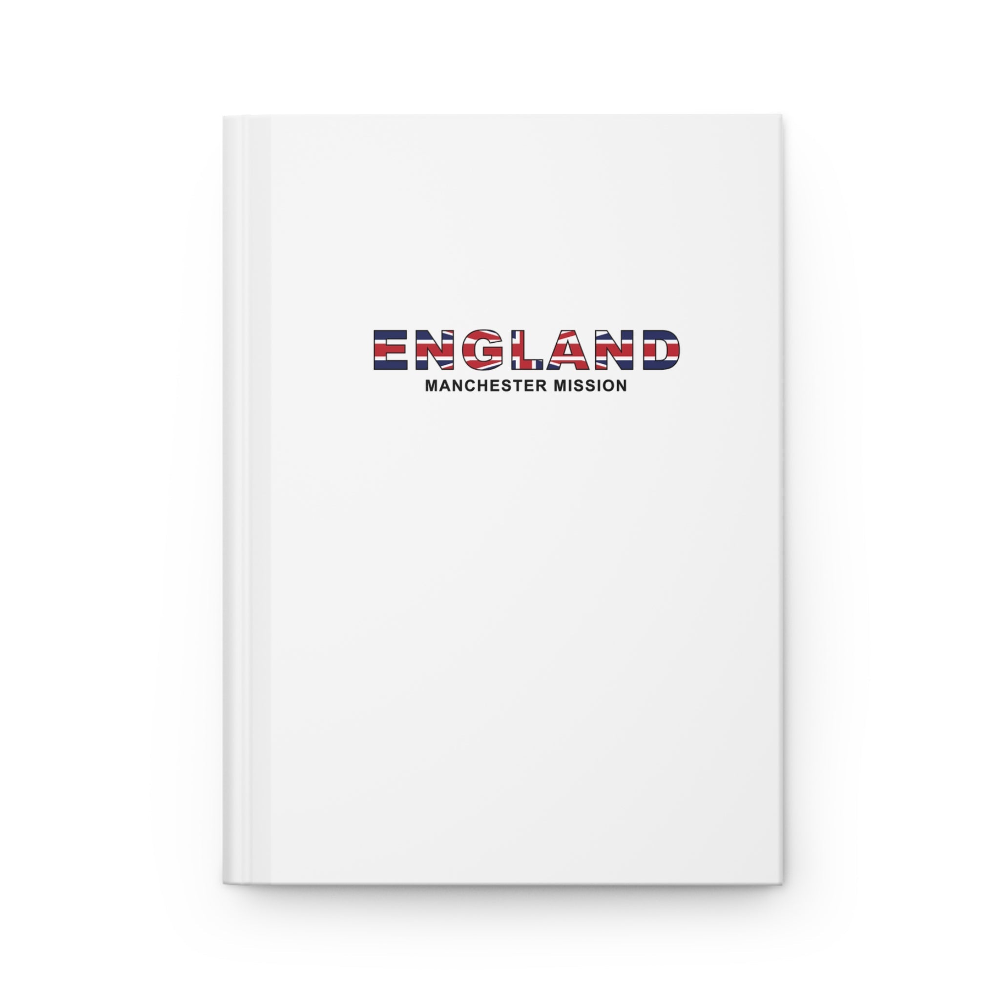 England Manchester Mission Flag Title White Hardcover Journal Matte - Latter-Day Saint LDS Missionary Gift - Book of Mormon