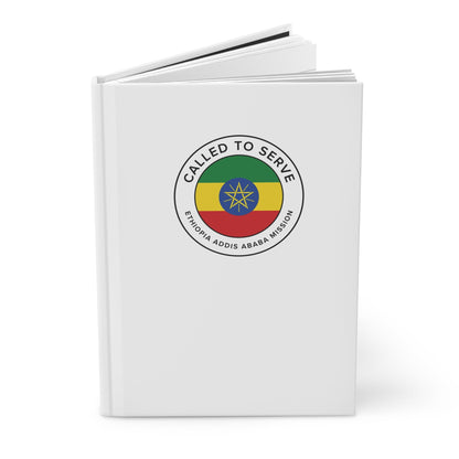 Ethiopia Addis Ababa Mission Circle Flag Called to Serve White Hardcover Journal Matte - Latter-Day Saint LDS Missionary Gift - Book of Mormon