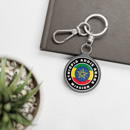 Ethiopia Addis Ababa Mission Circle Flag Key Tag - Latter-Day Saint LDS Missionary Gift - Book of Mormon