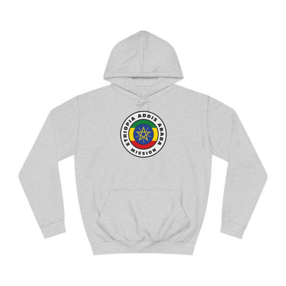 Ethiopia Addis Ababa Mission Flag Logo (White Border) College Hoodie - Latter-Day Saint LDS Missionary Gift - Book of Mormon