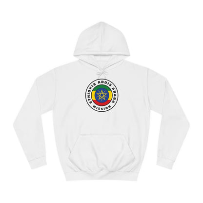 Ethiopia Addis Ababa Mission Flag Logo (White Border) College Hoodie - Latter-Day Saint LDS Missionary Gift - Book of Mormon