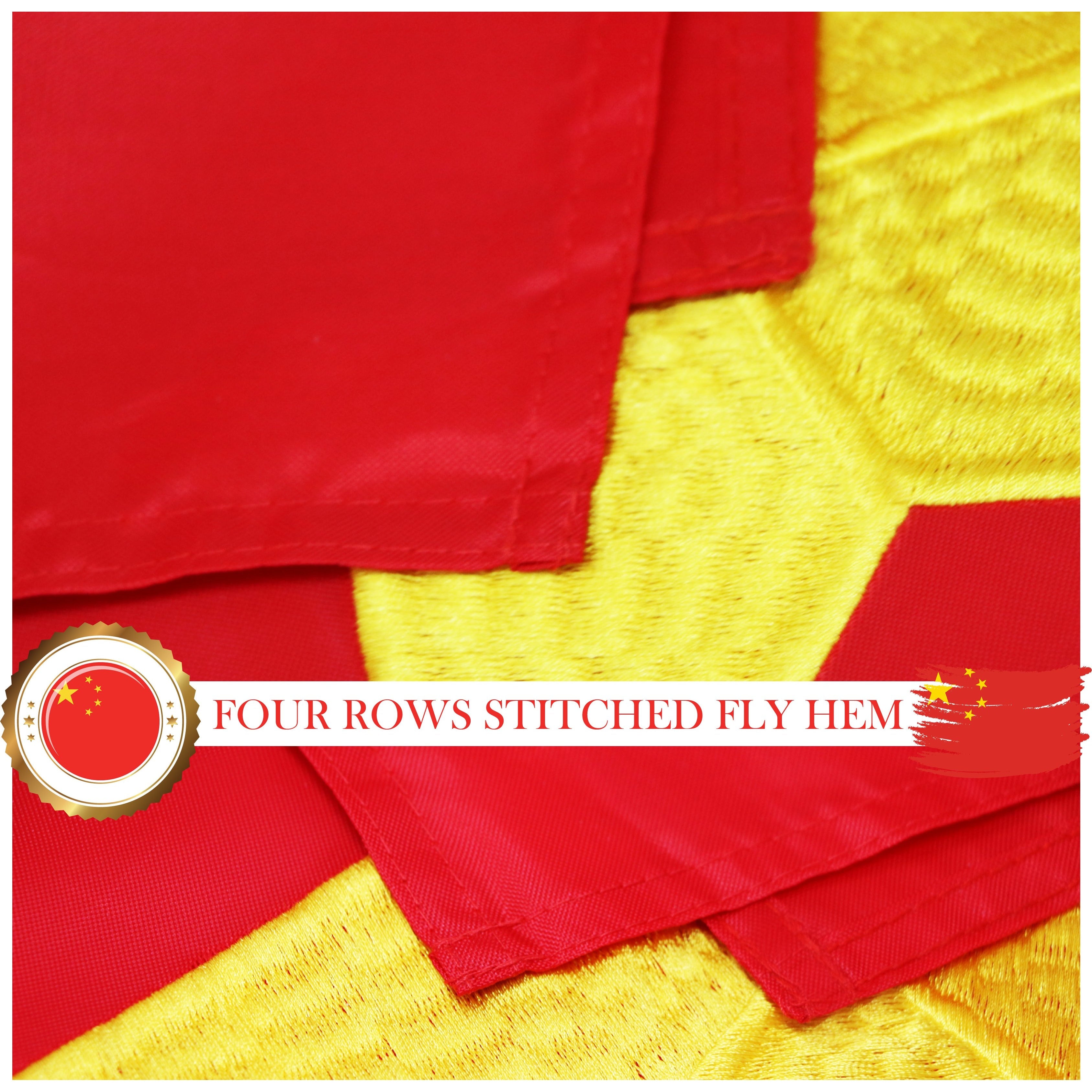 China (Chinese) Flag 300D Embroidered Polyester 3x5 Ft
