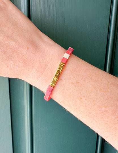 Faith Tile Letter Bracelet