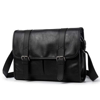 Faux Leather Messenger Bag