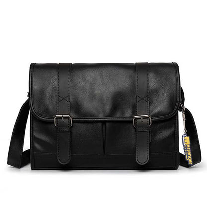 Faux Leather Messenger Bag