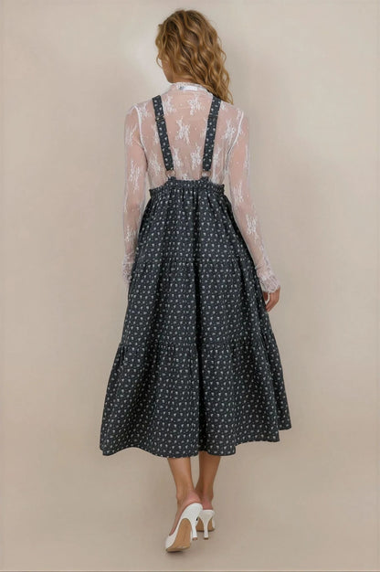 Shay Overall Dress in Navy Floral