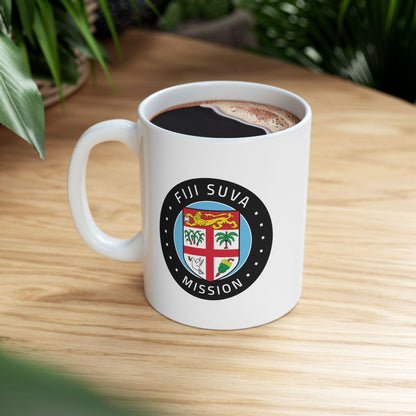 Fiji Suva Mission Circular Flag White Ceramic Mug - Latter-Day Saint LDS Missionary Gift - Book of Mormon
