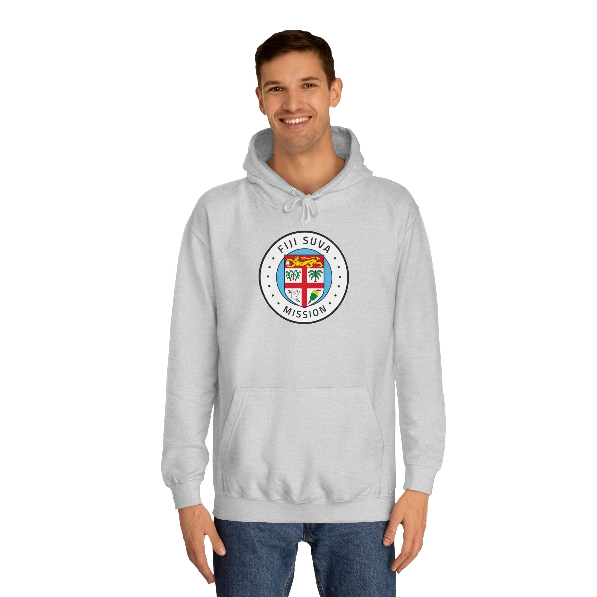 Fiji Suva Mission Flag Logo (White Border) College Hoodie - Mission Wishlist - LDS Missionary Gift Store
