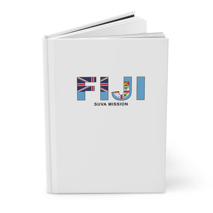 Fiji Suva Mission Flag Title White Hardcover Journal Matte - Latter-Day Saint LDS Missionary Gift - Book of Mormon