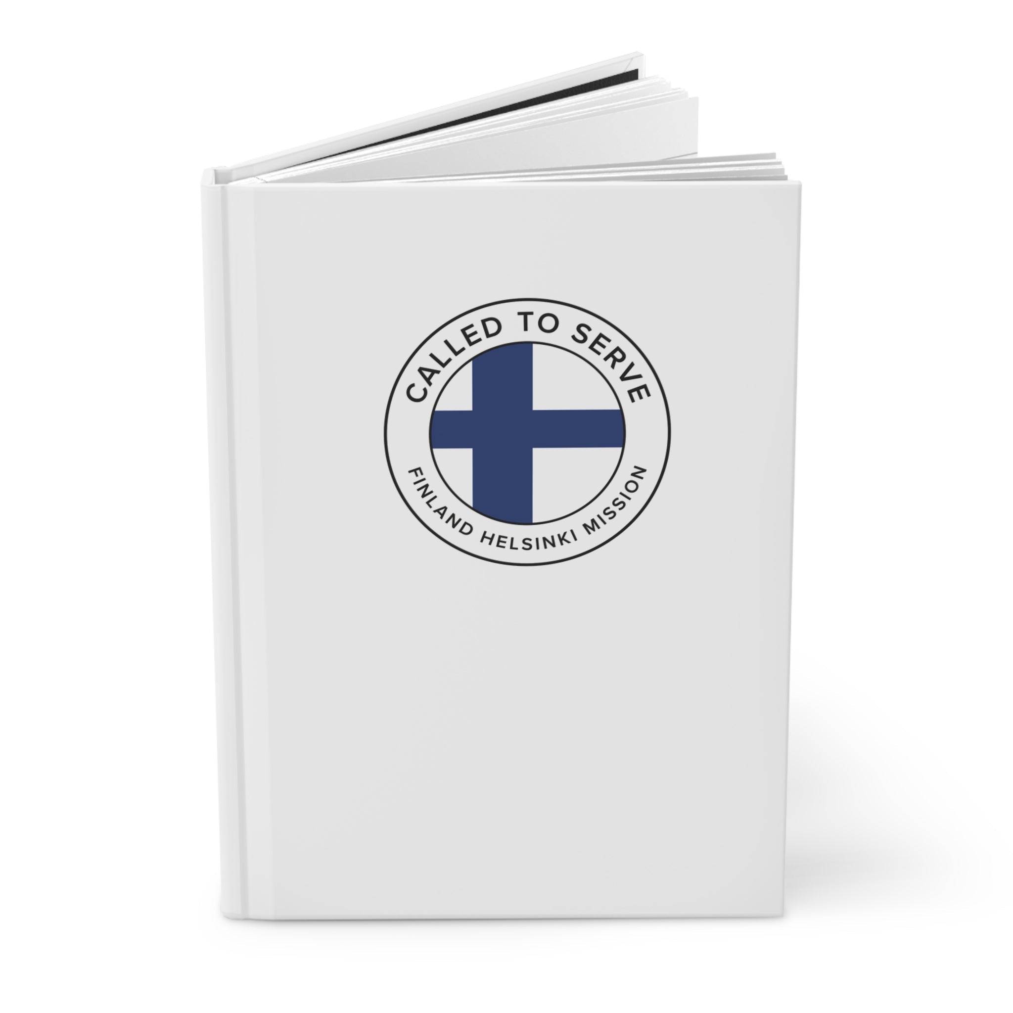 Finland Helsinki Mission Circle Flag Called to Serve White Hardcover Journal Matte - Latter-Day Saint LDS Missionary Gift - Book of Mormon