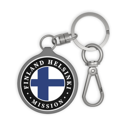 Finland Helsinki Mission Circle Flag Key Tag - Latter-Day Saint LDS Missionary Gift - Book of Mormon