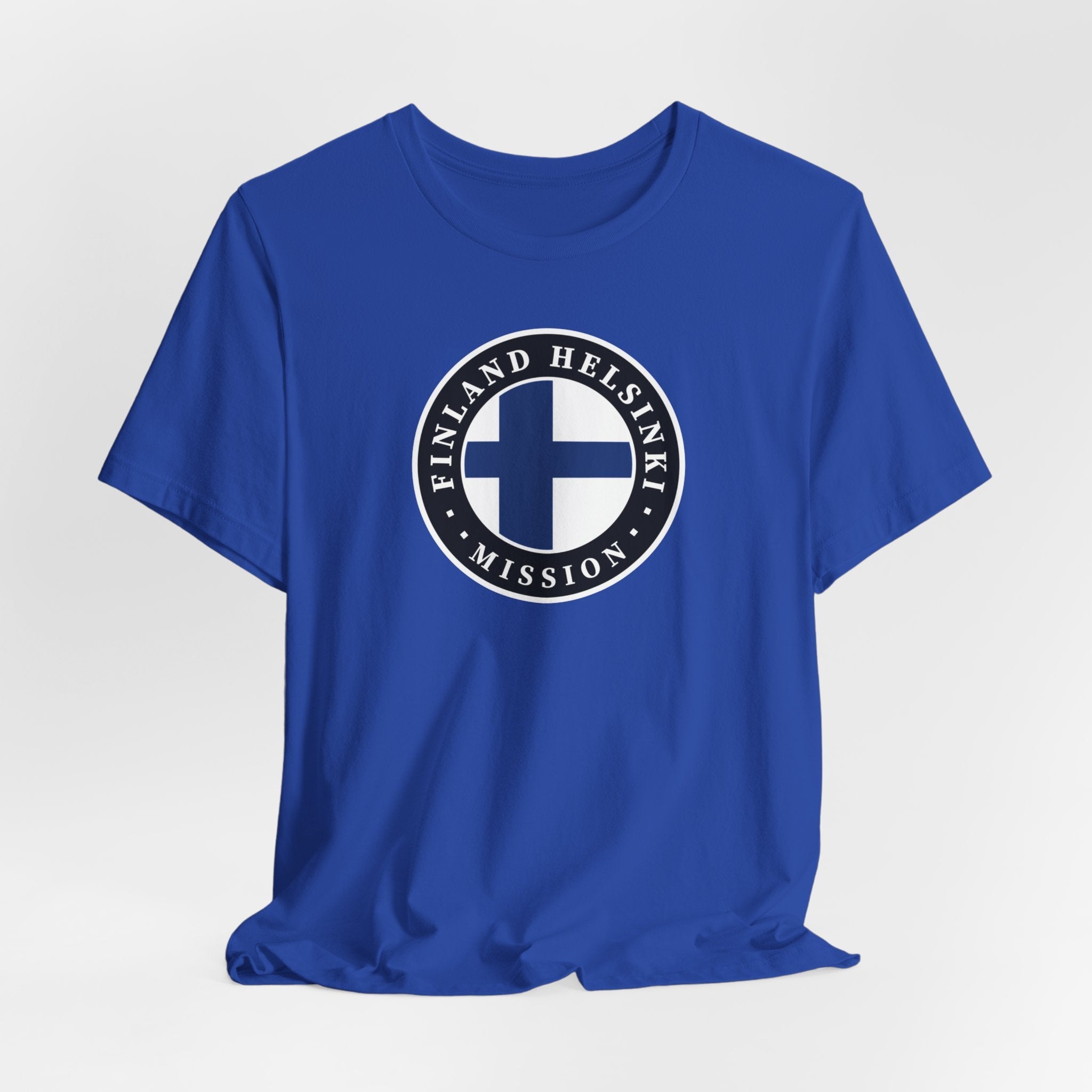 Finland Helsinki Mission Flag Logo (Black Border) T-shirt - Latter-Day Saint LDS Missionary Gift - Book of Mormon