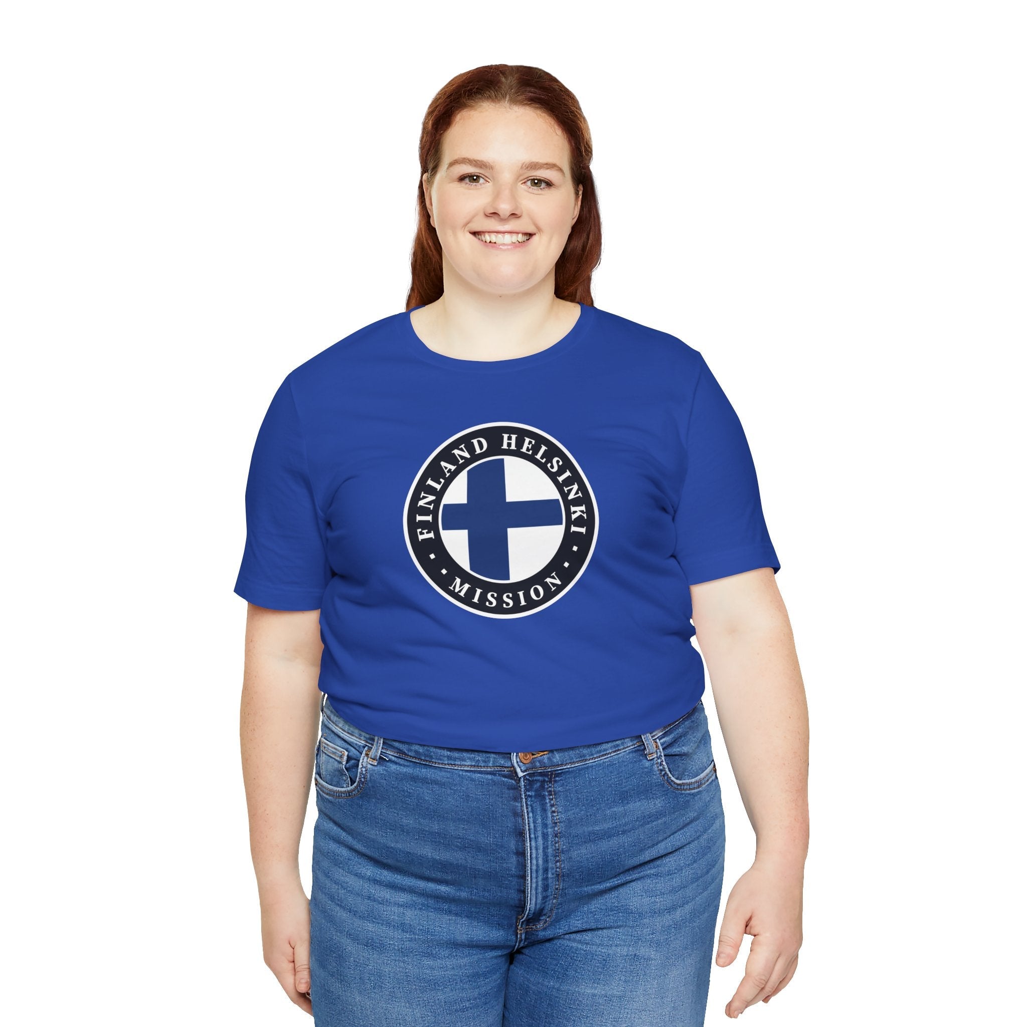 Finland Helsinki Mission Flag Logo (Black Border) T-shirt - Latter-Day Saint LDS Missionary Gift - Book of Mormon