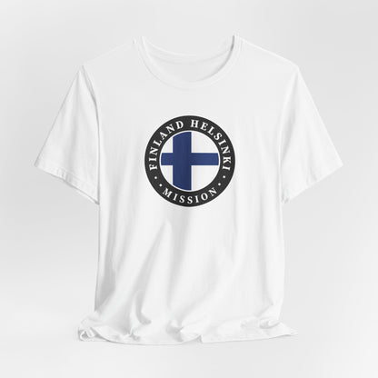 Finland Helsinki Mission Flag Logo (Black Border) T-shirt - Latter-Day Saint LDS Missionary Gift - Book of Mormon