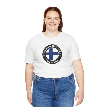 Finland Helsinki Mission Flag Logo (Black Border) T-shirt - Latter-Day Saint LDS Missionary Gift - Book of Mormon