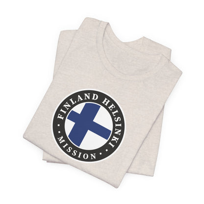 Finland Helsinki Mission Flag Logo (Black Border) T-shirt - Latter-Day Saint LDS Missionary Gift - Book of Mormon