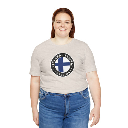 Finland Helsinki Mission Flag Logo (Black Border) T-shirt - Latter-Day Saint LDS Missionary Gift - Book of Mormon