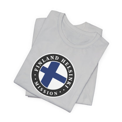 Finland Helsinki Mission Flag Logo (Black Border) T-shirt - Latter-Day Saint LDS Missionary Gift - Book of Mormon