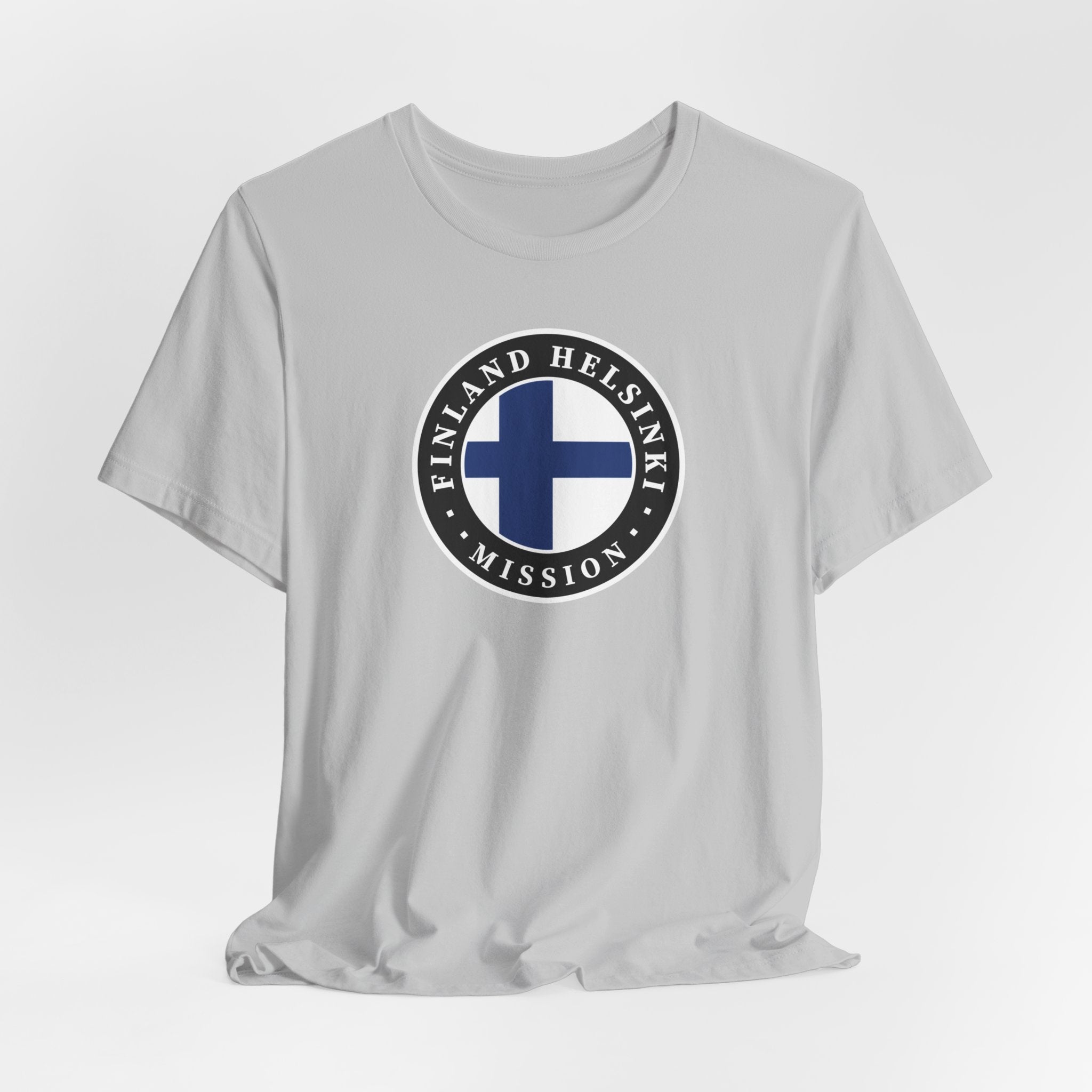 Finland Helsinki Mission Flag Logo (Black Border) T-shirt - Latter-Day Saint LDS Missionary Gift - Book of Mormon