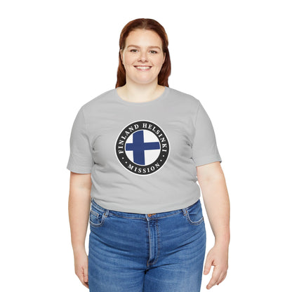 Finland Helsinki Mission Flag Logo (Black Border) T-shirt - Latter-Day Saint LDS Missionary Gift - Book of Mormon