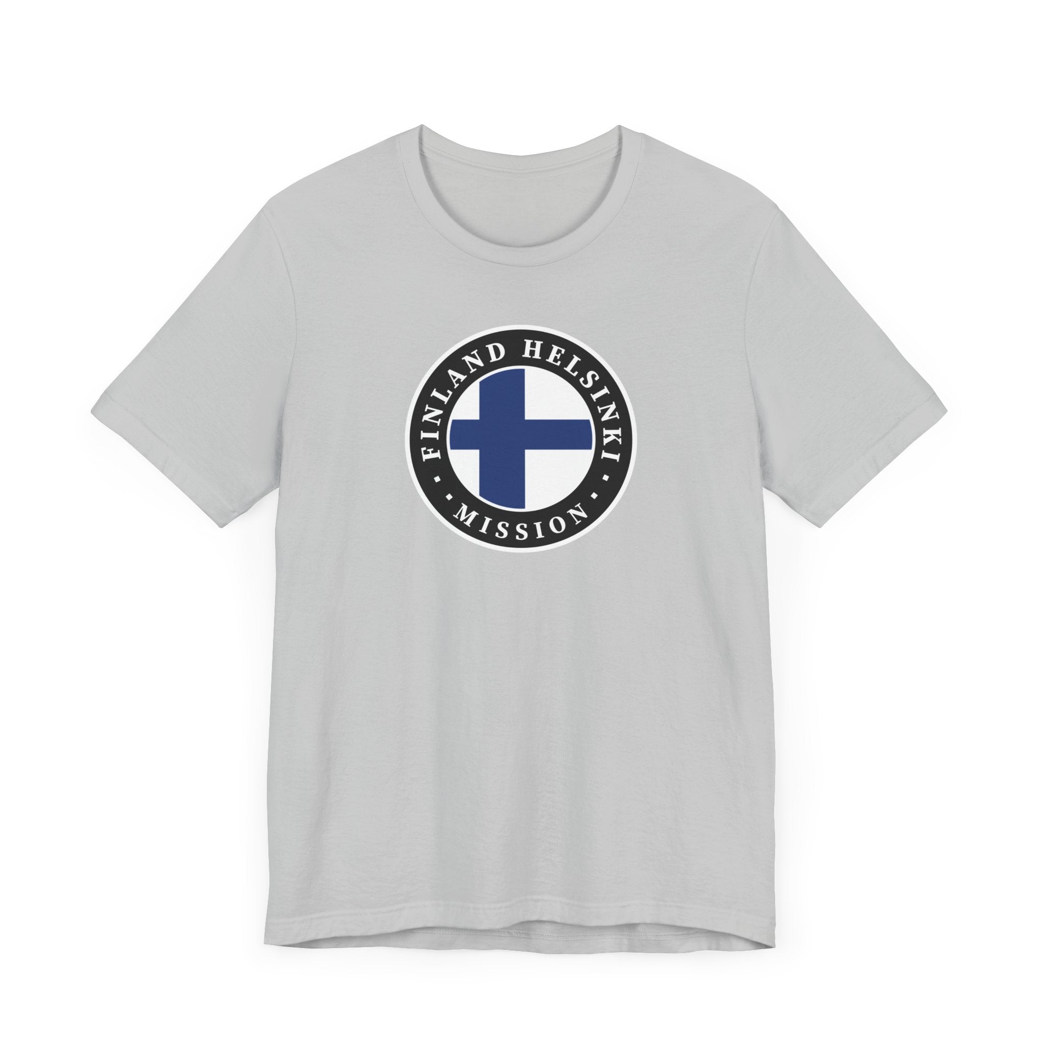 Finland Helsinki Mission Flag Logo (Black Border) T-shirt - Latter-Day Saint LDS Missionary Gift - Book of Mormon