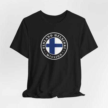 Finland Helsinki Mission Flag Logo (Black Border) T-shirt - Latter-Day Saint LDS Missionary Gift - Book of Mormon