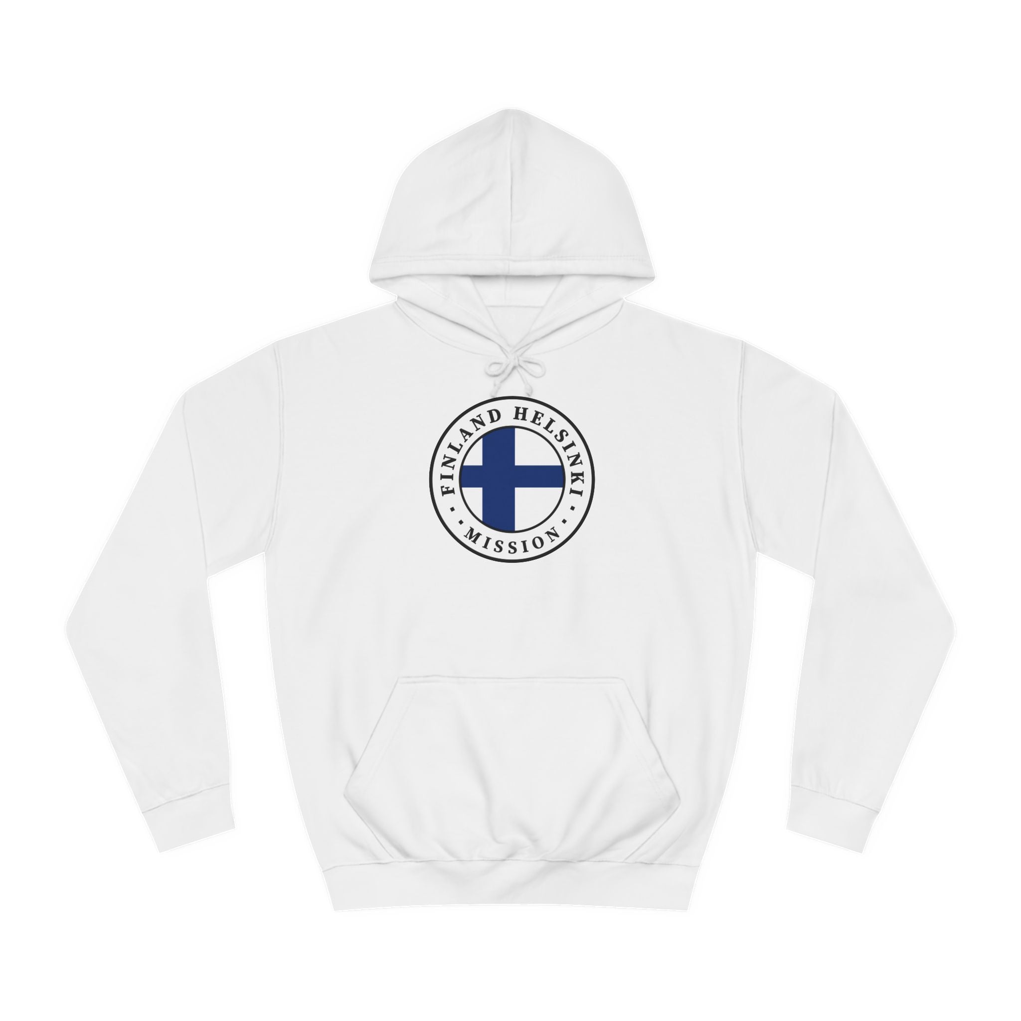 Finland Helsinki Mission Flag Logo (White Border) College Hoodie - Latter-Day Saint LDS Missionary Gift - Book of Mormon