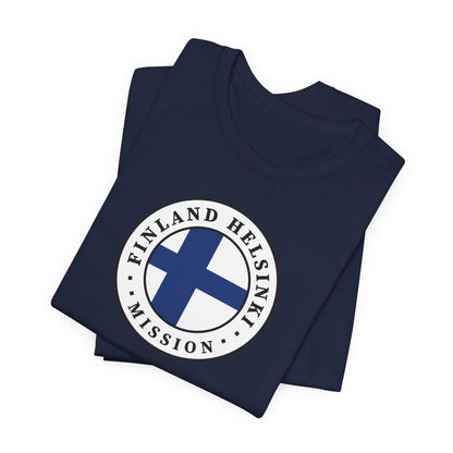 Finland Helsinki Mission Flag Logo (White Border) T-shirt - Latter-Day Saint LDS Missionary Gift - Book of Mormon