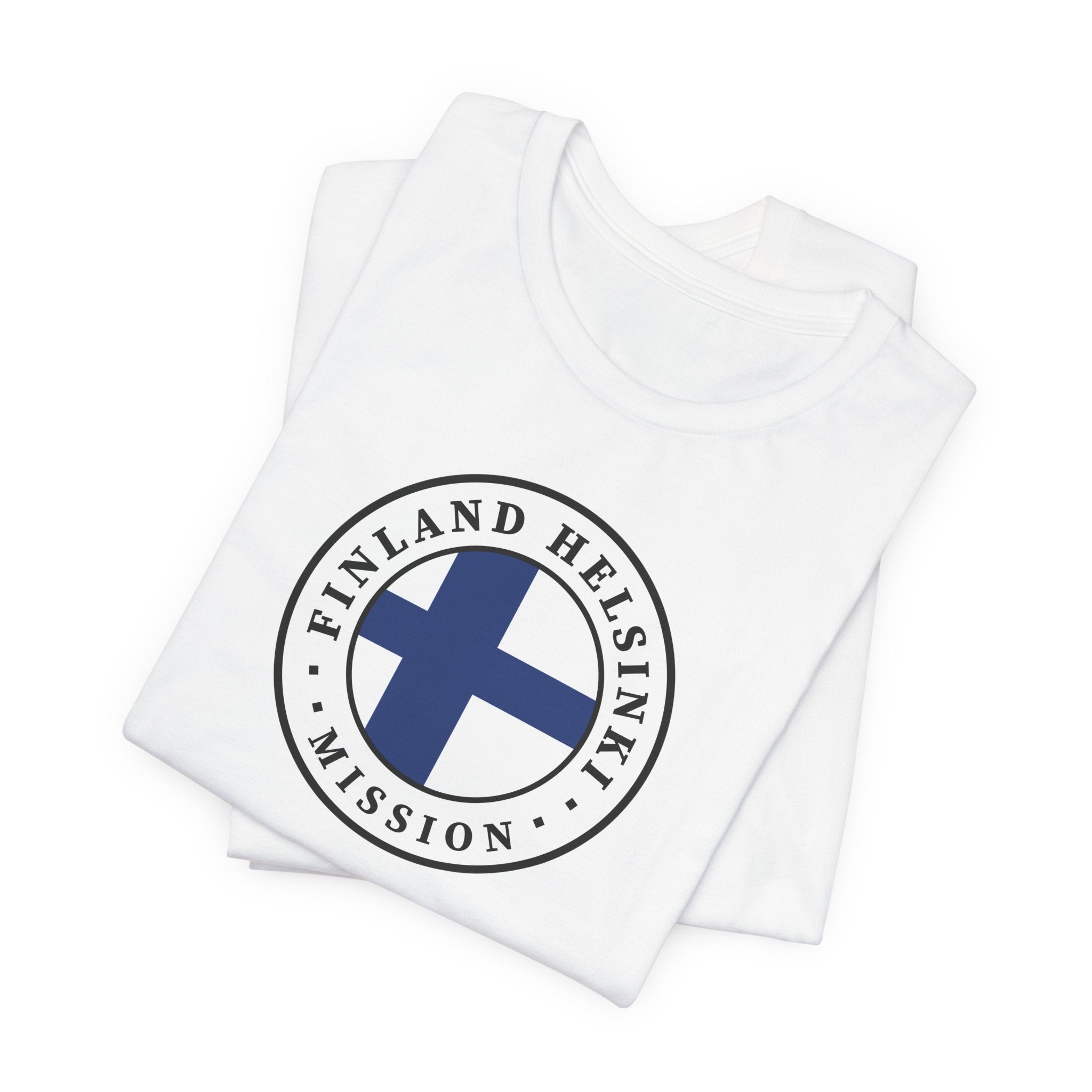 Finland Helsinki Mission Flag Logo (White Border) T-shirt - Latter-Day Saint LDS Missionary Gift - Book of Mormon