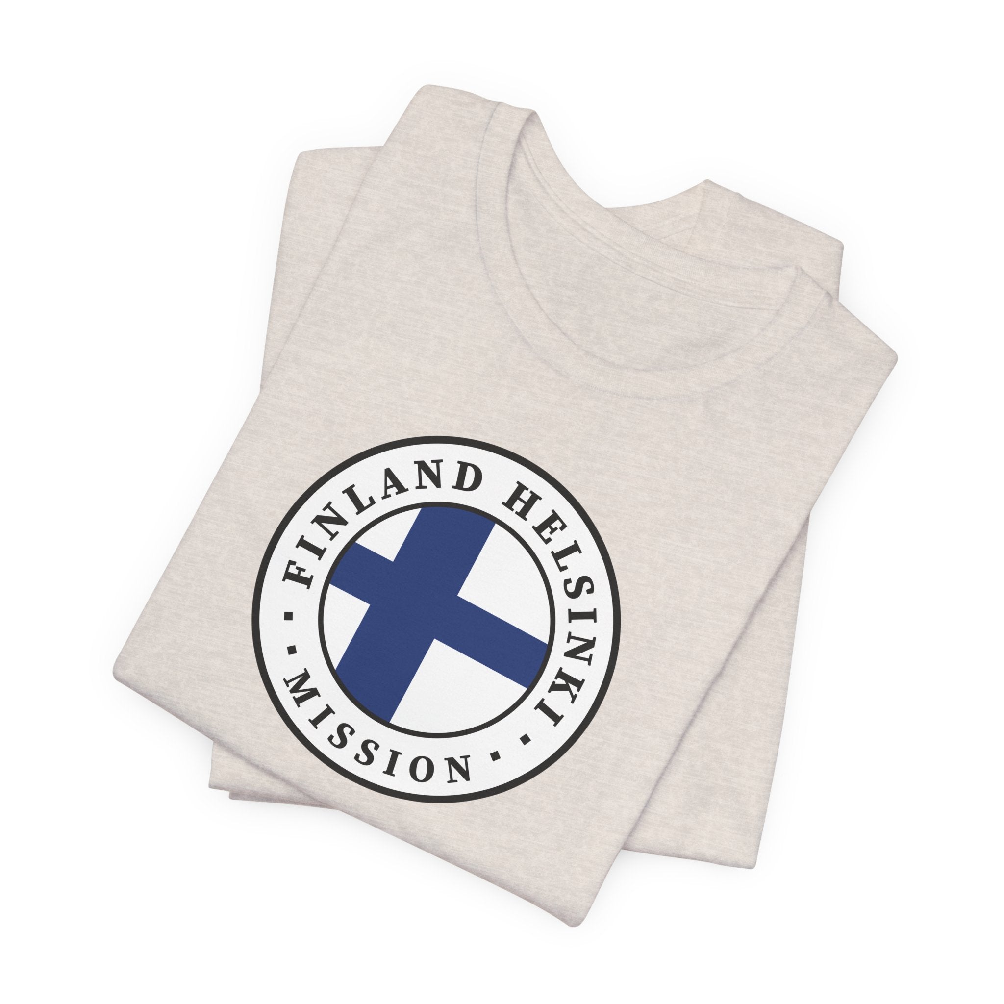 Finland Helsinki Mission Flag Logo (White Border) T-shirt - Latter-Day Saint LDS Missionary Gift - Book of Mormon