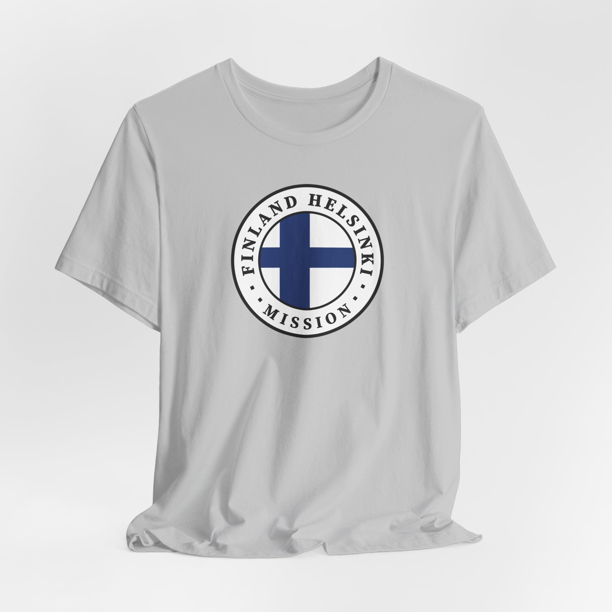 Finland Helsinki Mission Flag Logo (White Border) T-shirt - Latter-Day Saint LDS Missionary Gift - Book of Mormon