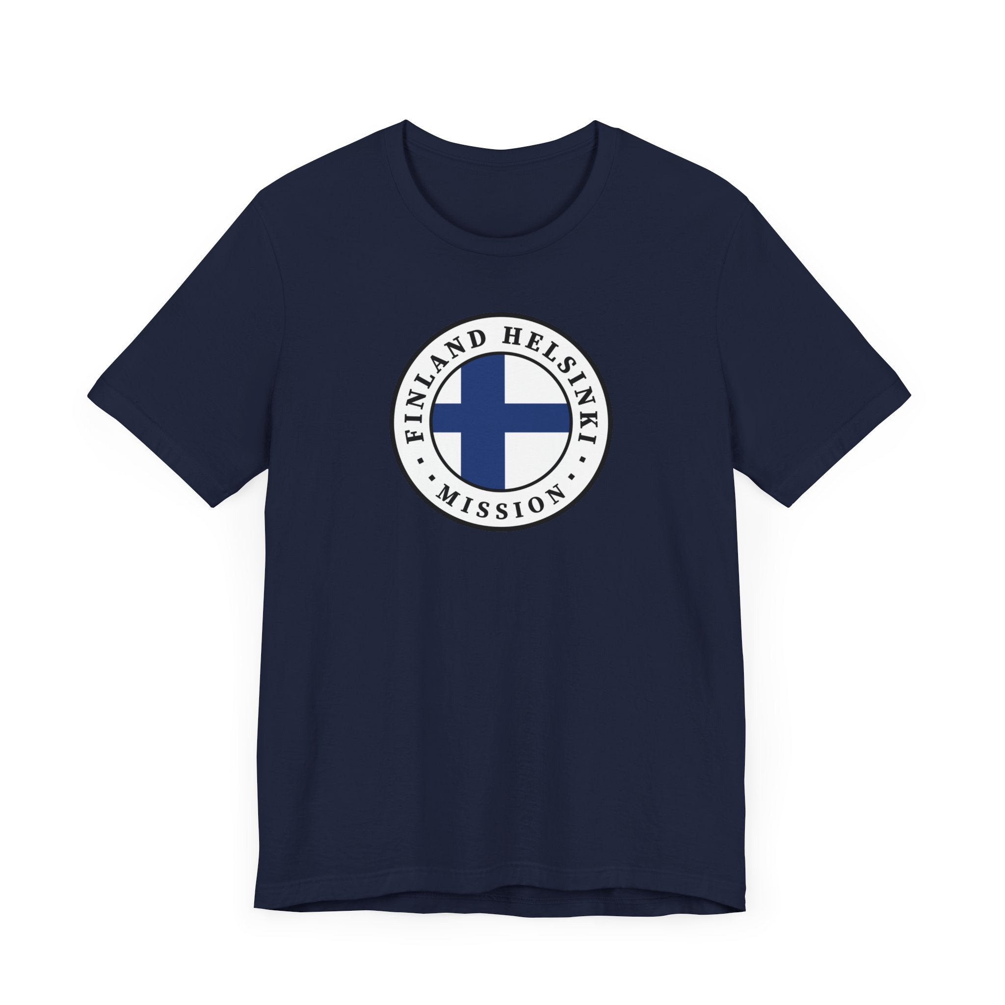 Finland Helsinki Mission Flag Logo (White Border) T-shirt - Latter-Day Saint LDS Missionary Gift - Book of Mormon