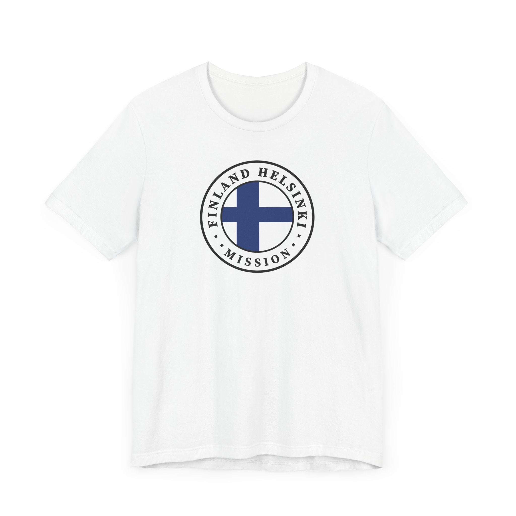 Finland Helsinki Mission Flag Logo (White Border) T-shirt - Latter-Day Saint LDS Missionary Gift - Book of Mormon