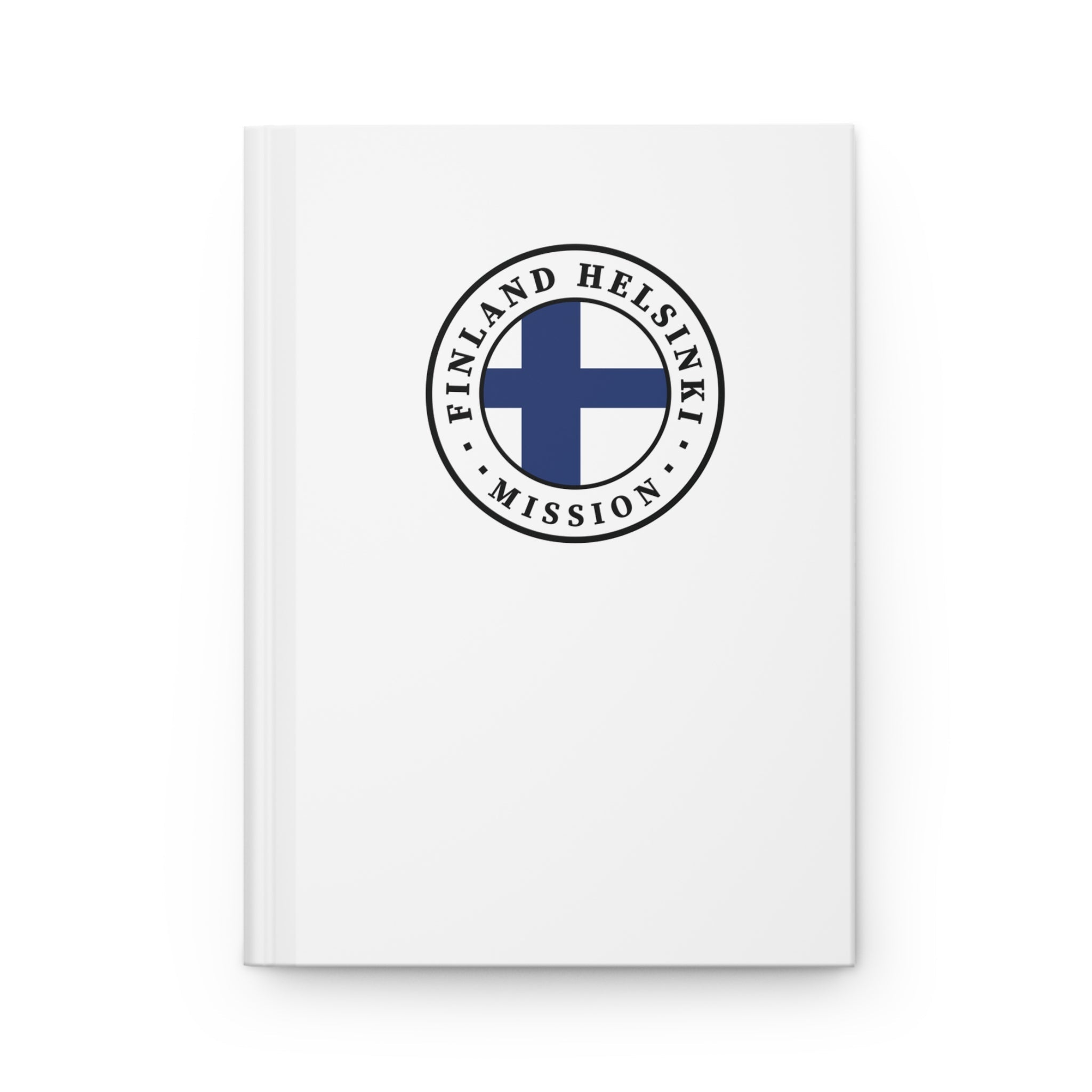 Finland Helsinki Mission Logo Design White Hardcover Journal Matte - Latter-Day Saint LDS Missionary Gift - Book of Mormon