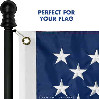 G128 6Ft Tangle-Free Aluminum Spinning Black Flagpole - Aluminum Wall Mount Flag Pole for Commercial/Residential Use (Flag NOT Included)