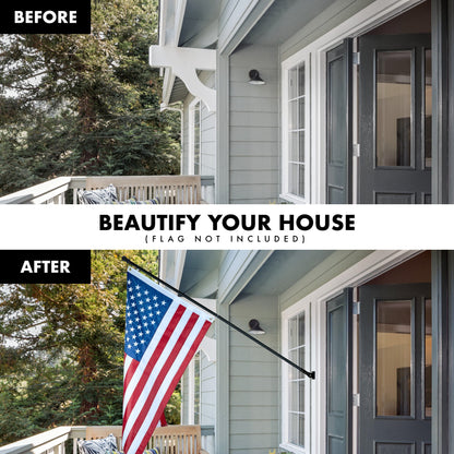 G128 6Ft Tangle-Free Aluminum Spinning Black Flagpole - Aluminum Wall Mount Flag Pole for Commercial/Residential Use (Flag NOT Included)