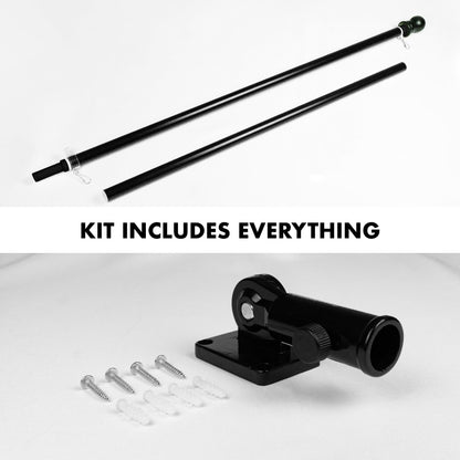 G128 6Ft Tangle-Free Aluminum Spinning Black Flagpole - Aluminum Wall Mount Flag Pole for Commercial/Residential Use (Flag NOT Included)