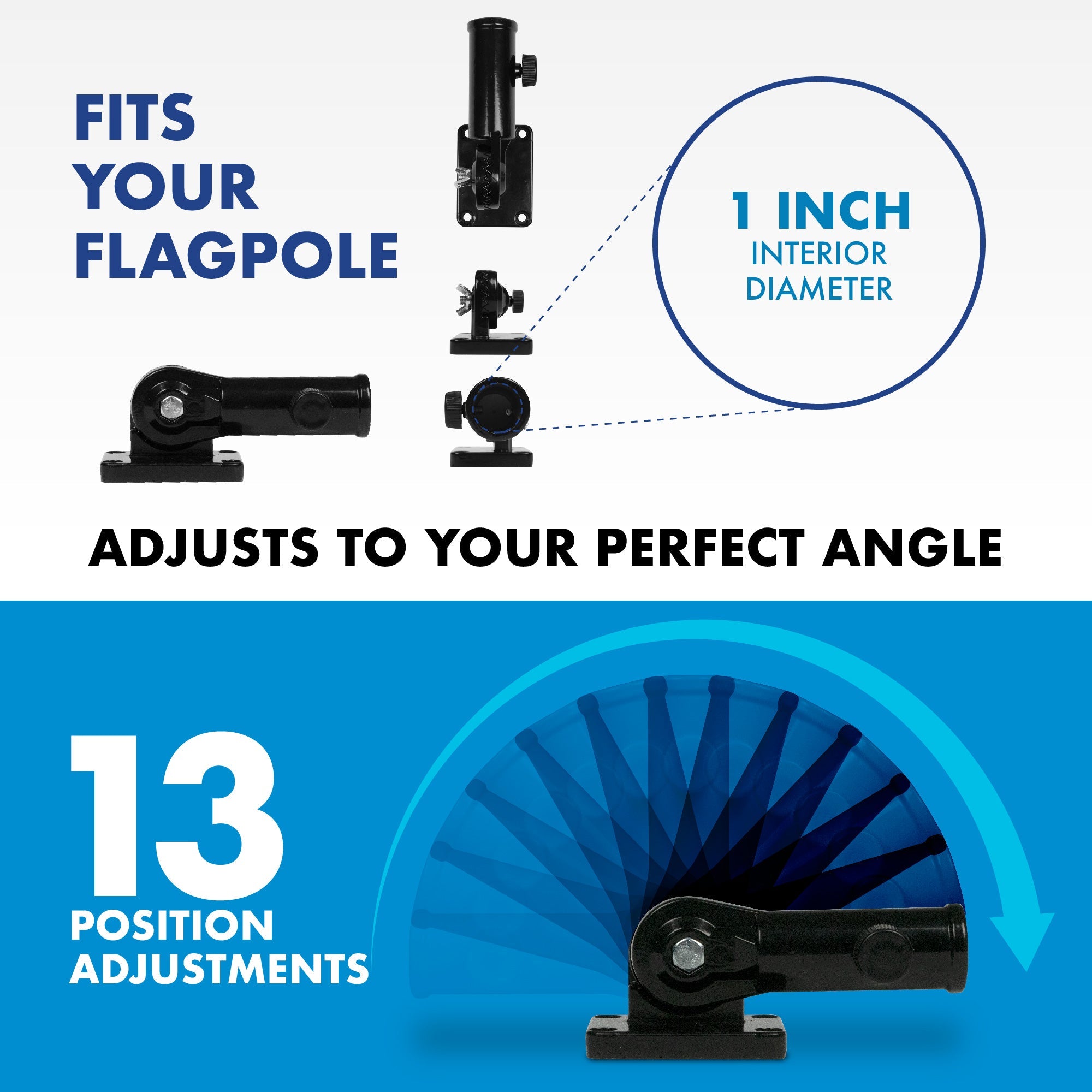 G128 5Ft Tangle-Free Aluminum Spinning Black Flagpole - Aluminum Wall Mount Flag Pole for Commercial/Residential Use (Flag NOT Included)