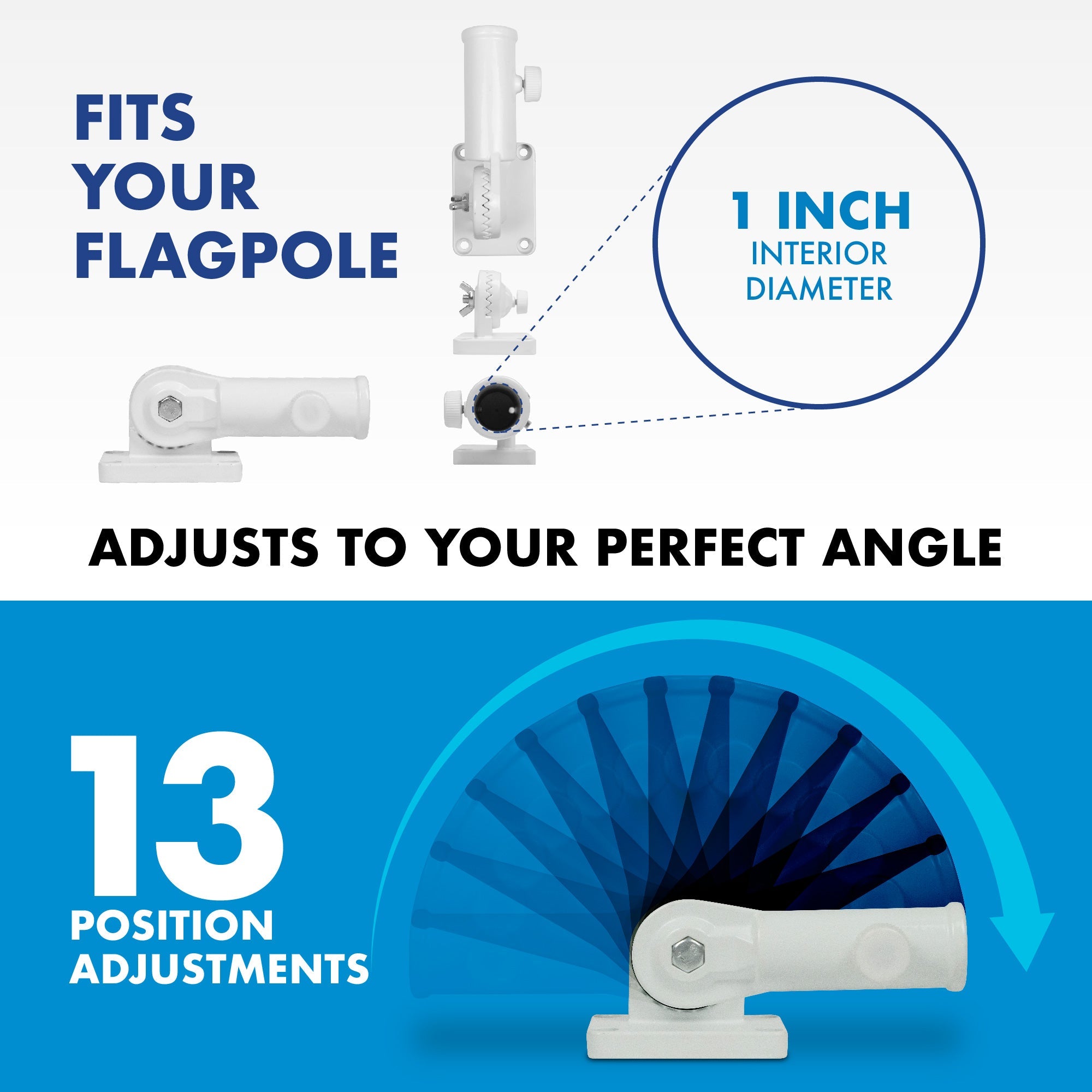 G128 5Ft Tangle-Free Aluminum Spinning Silver Flagpole - Aluminum Wall Mount Flag Pole for Commercial/Residential Use (Flag NOT Included)