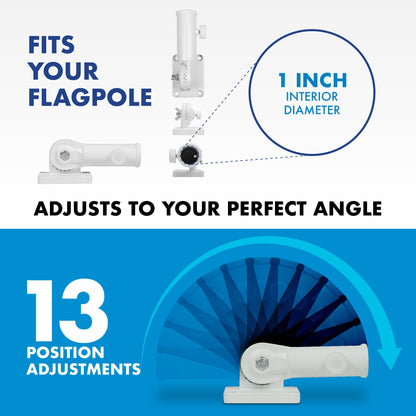 G128 5Ft Tangle-Free Aluminum Spinning Silver Flagpole - Aluminum Wall Mount Flag Pole for Commercial/Residential Use (Flag NOT Included)