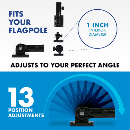 G128 6Ft Tangle-Free Aluminum Spinning Black Flagpole - Aluminum Wall Mount Flag Pole for Commercial/Residential Use (Flag NOT Included)